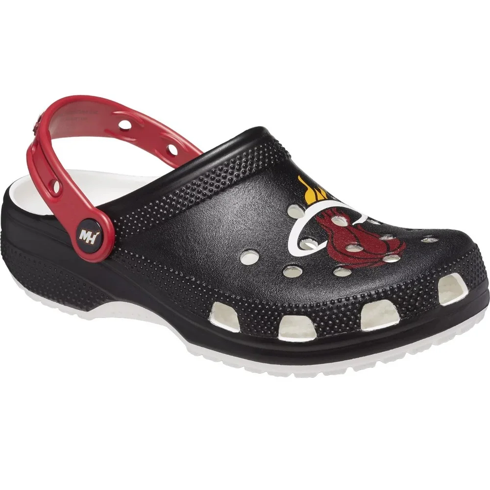 Crocs Adult NBA Miami Heat Classic Clog Black Red Men's Size 13 / Women's 15